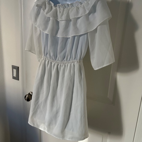 JACK White Short midi Ruffled Top Dress for summer- Size XS - Picture 4 of 6